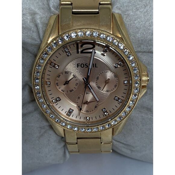 Fossil Es2811 Women's Stainless Steel Analog Rose Gold Dial Quartz Watch Aa482 - Picture 1 of 11